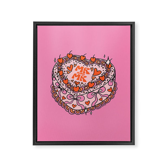 Mr. and Mr. Cake Framed Canvas Print Gallery Image 1
