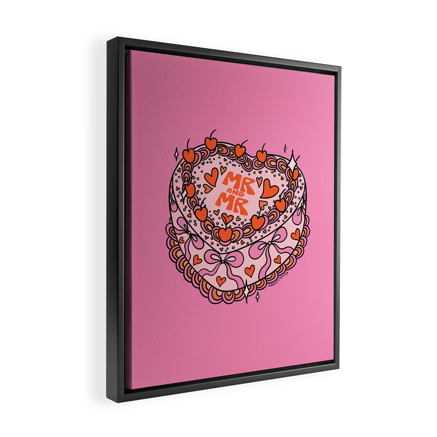 Mr. and Mr. Cake Framed Canvas Print Gallery Image 2
