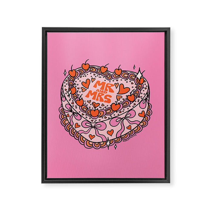 Mr. and Mrs. Cake Framed Canvas Print Gallery Image 1