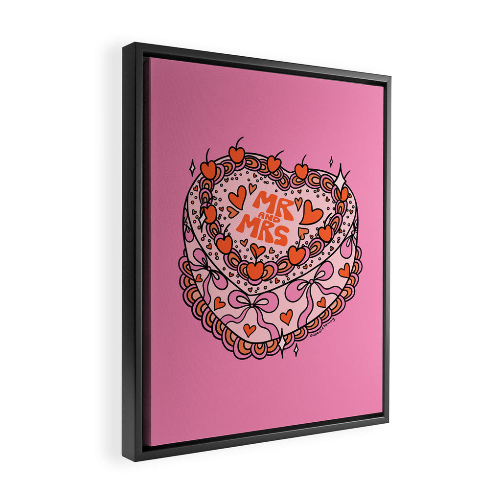 Mr. and Mrs. Cake Framed Canvas Print Gallery Image 2