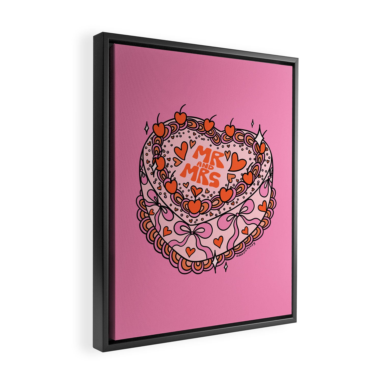 Mr. and Mrs. Cake Framed Canvas Print Gallery Image 2