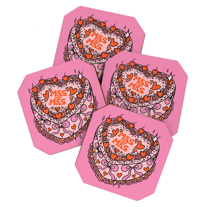 Mrs. and Mrs. Cake Coaster Gallery Image 1