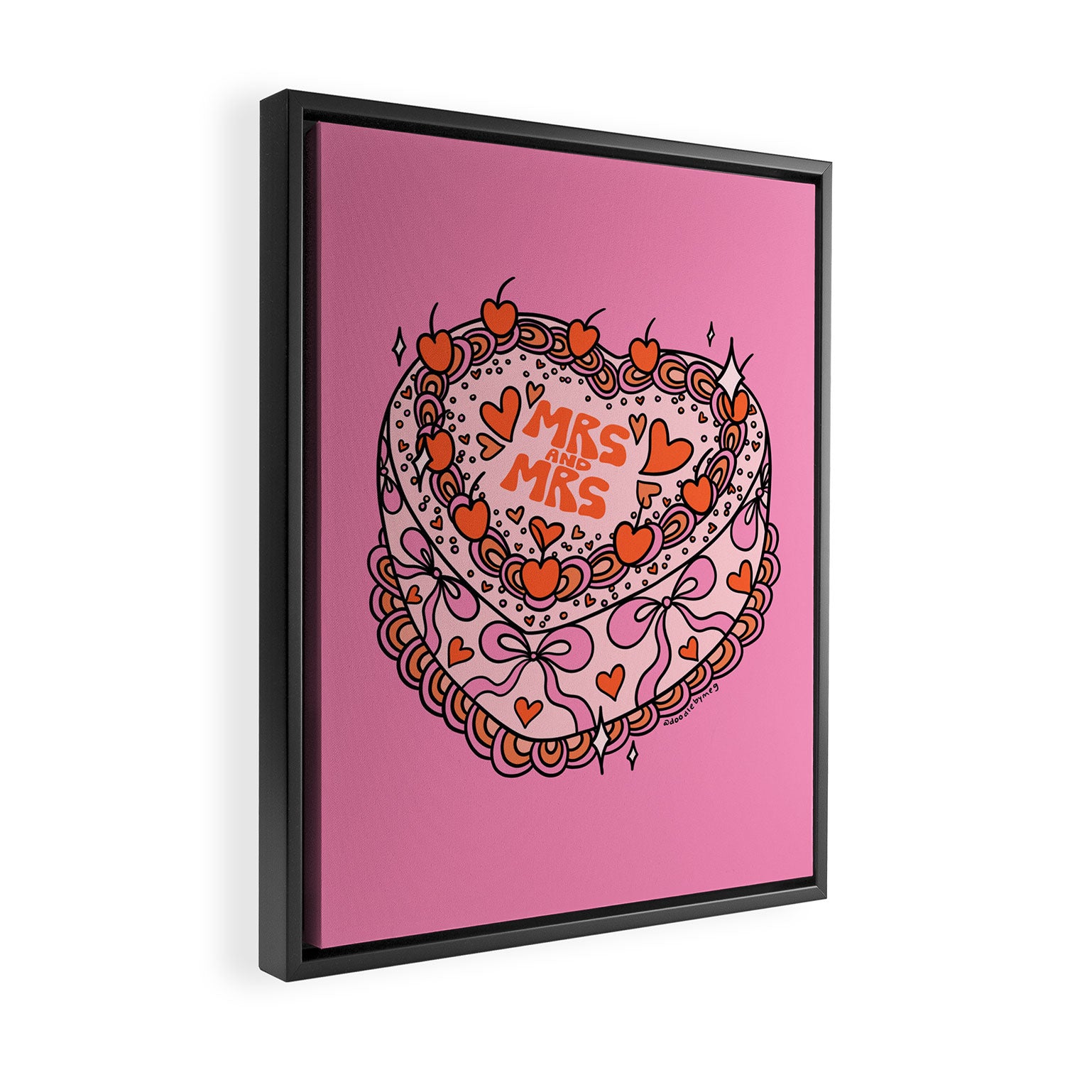 Mrs. and Mrs. Cake Framed Canvas Print Gallery Image 2