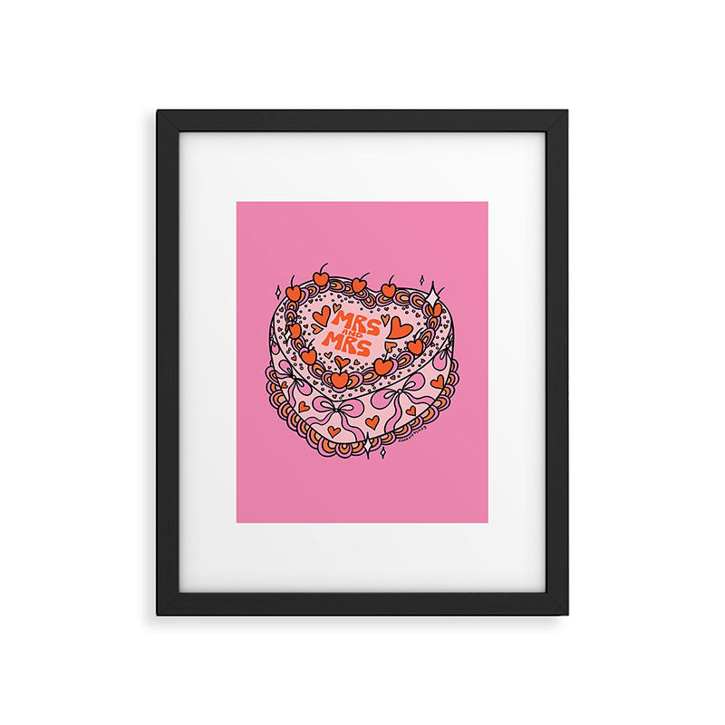 Mrs. and Mrs. Cake Framed Art Print Gallery Image 6