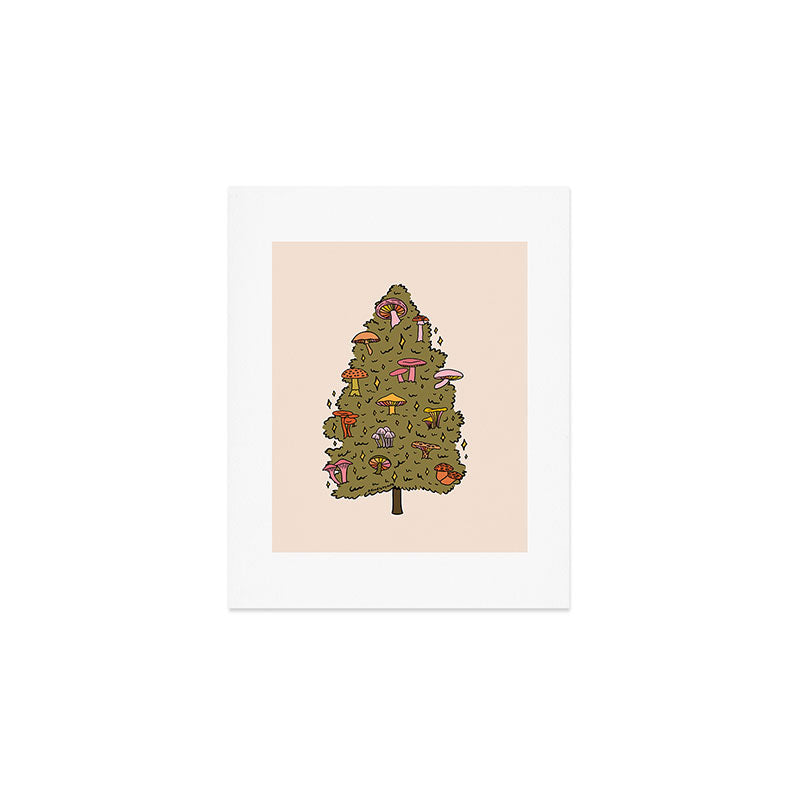 Mushroom Christmas Tree Art Print Gallery Image 1