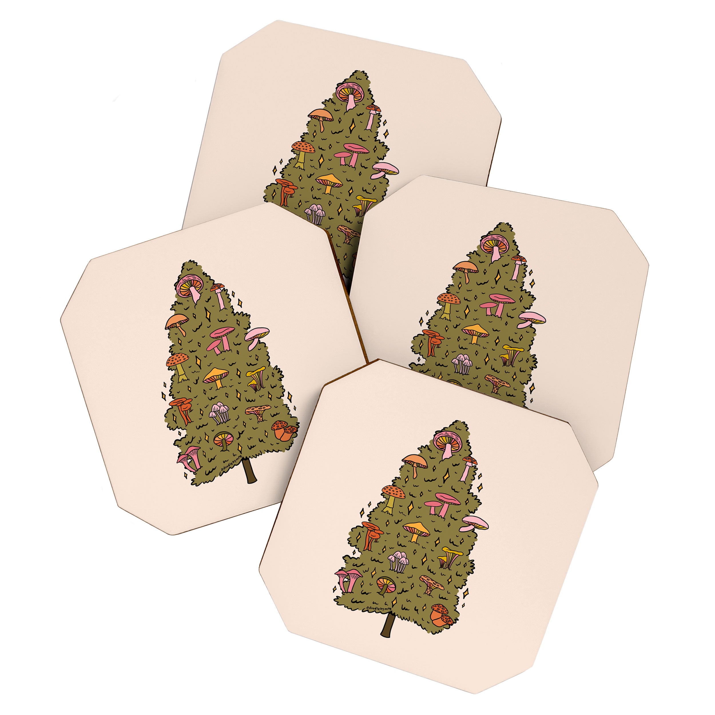 Mushroom Christmas Tree Coaster Gallery Image 1
