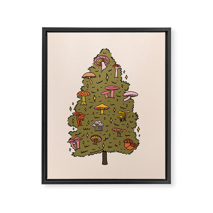 Mushroom Christmas Tree Framed Canvas Print Gallery Image 1