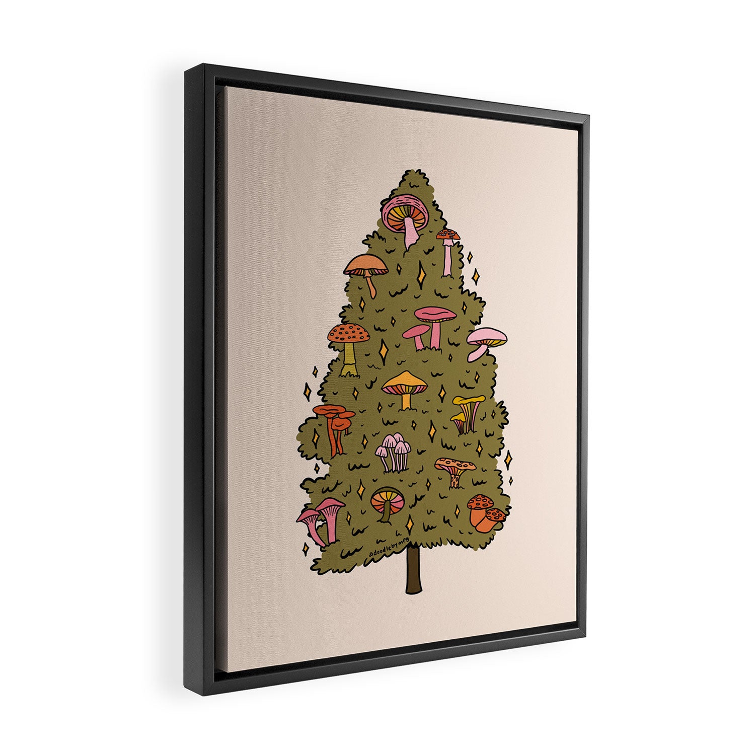 Mushroom Christmas Tree Framed Canvas Print Gallery Image 2