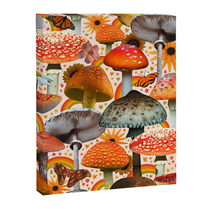 Mushroom Collage Print in Cream Canvas Print Gallery Image 1