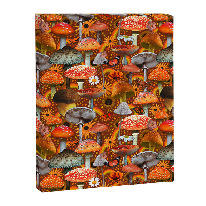 Mushroom Collage Print in Orange Canvas Print Gallery Image 1