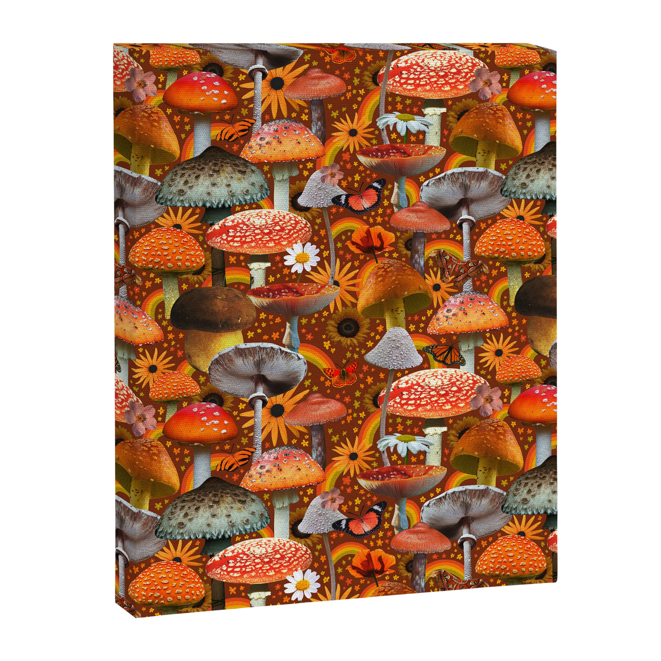 Mushroom Collage Print in Orange Canvas Print Gallery Image 8