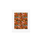 Mushroom Collage Print in Orange Art Print Gallery Image 1