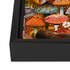 Mushroom Collage Print in Orange Framed Canvas Print Gallery Image 3