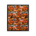 Mushroom Collage Print in Orange Framed Canvas Print Gallery Image 8