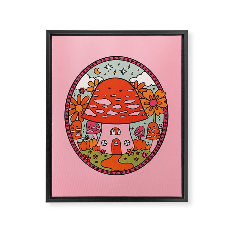 Mushroom Cottage Framed Canvas Print Gallery Image 8