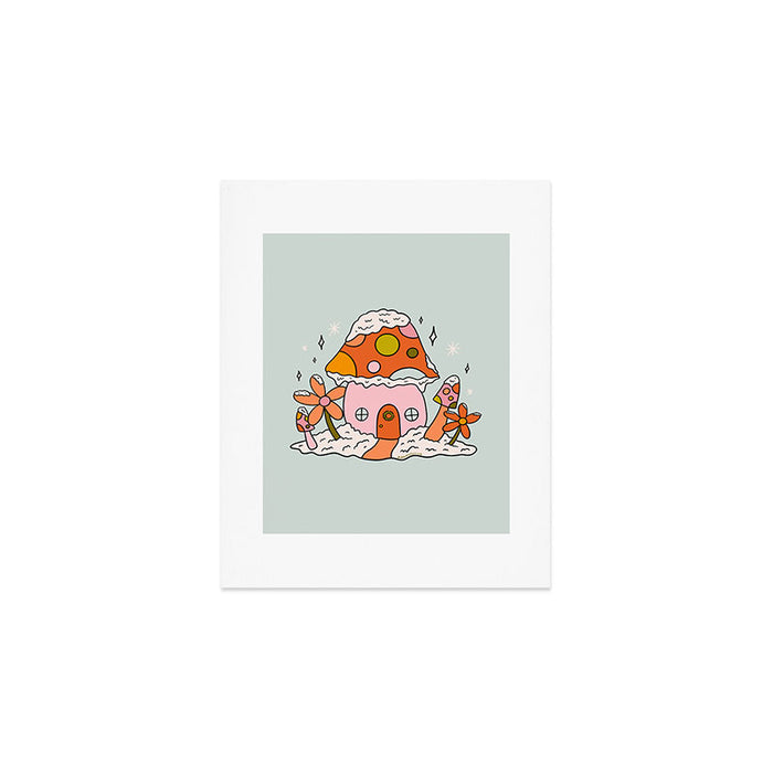 Mushroom Cottage Art Print Gallery Image 1
