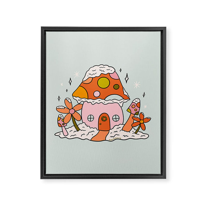Mushroom Cottage Framed Canvas Print Gallery Image 1