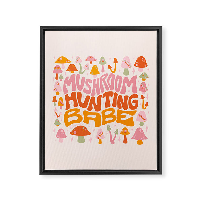 Mushroom Hunting Babe Framed Canvas Print Gallery Image 1