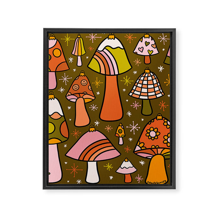 Mushroom Ornaments Framed Canvas Print Gallery Image 1