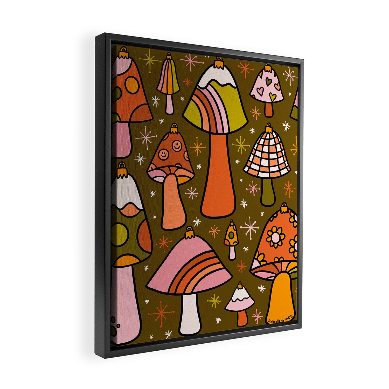 Mushroom Ornaments Framed Canvas Print Gallery Image 2