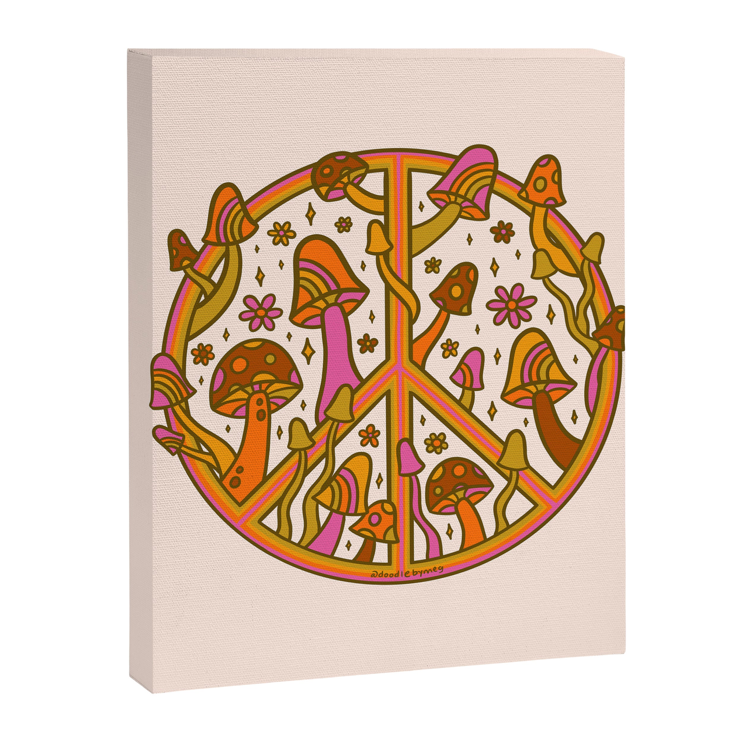 Mushroom Peace Sign Canvas Print Gallery Image 8