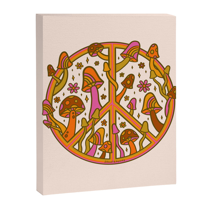 Mushroom Peace Sign Canvas Print Gallery Image 1