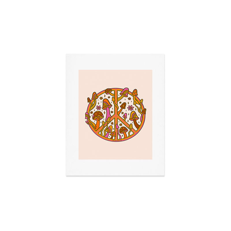 Mushroom Peace Sign Art Print Gallery Image 1