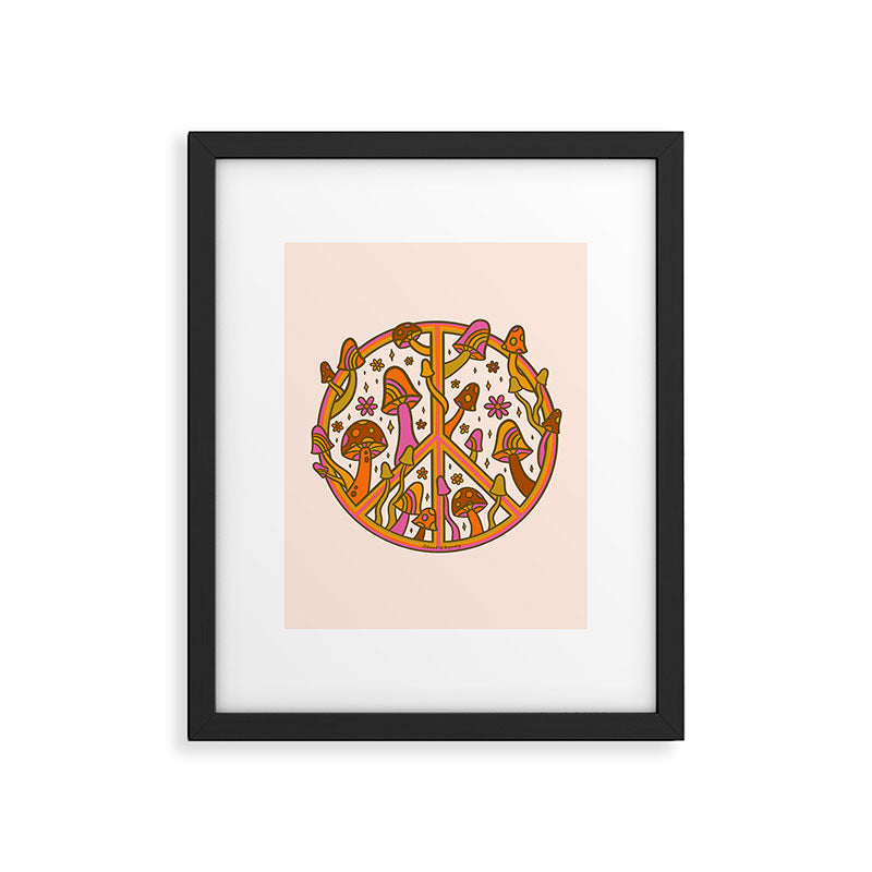Mushroom Peace Sign Framed Art Print Gallery Image 4