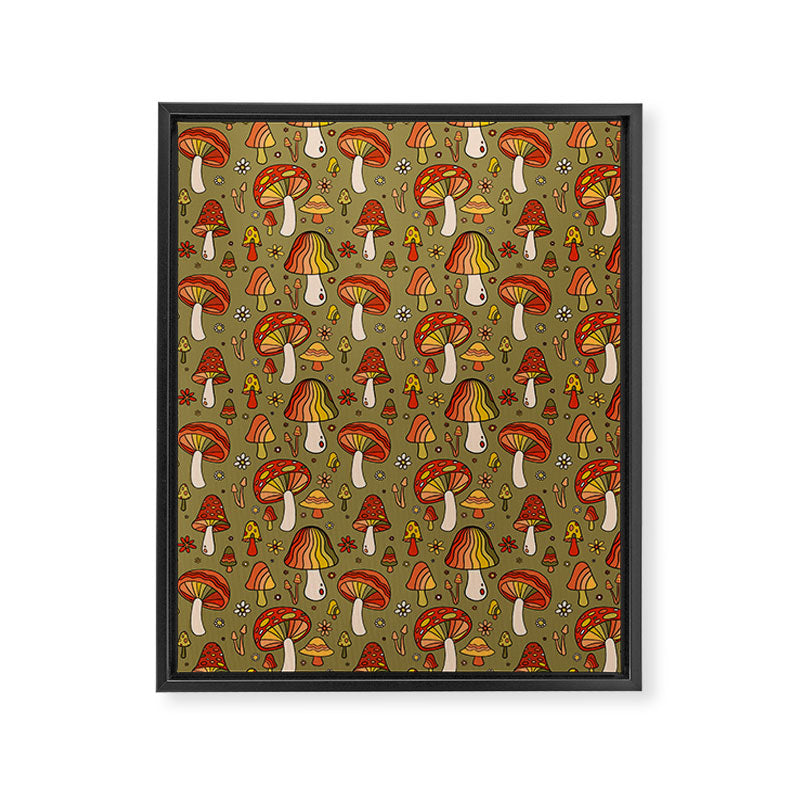 Mushroom Print Framed Canvas Print Gallery Image 8