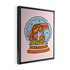 Mushroom Snow Globe Framed Canvas Print Gallery Image 2