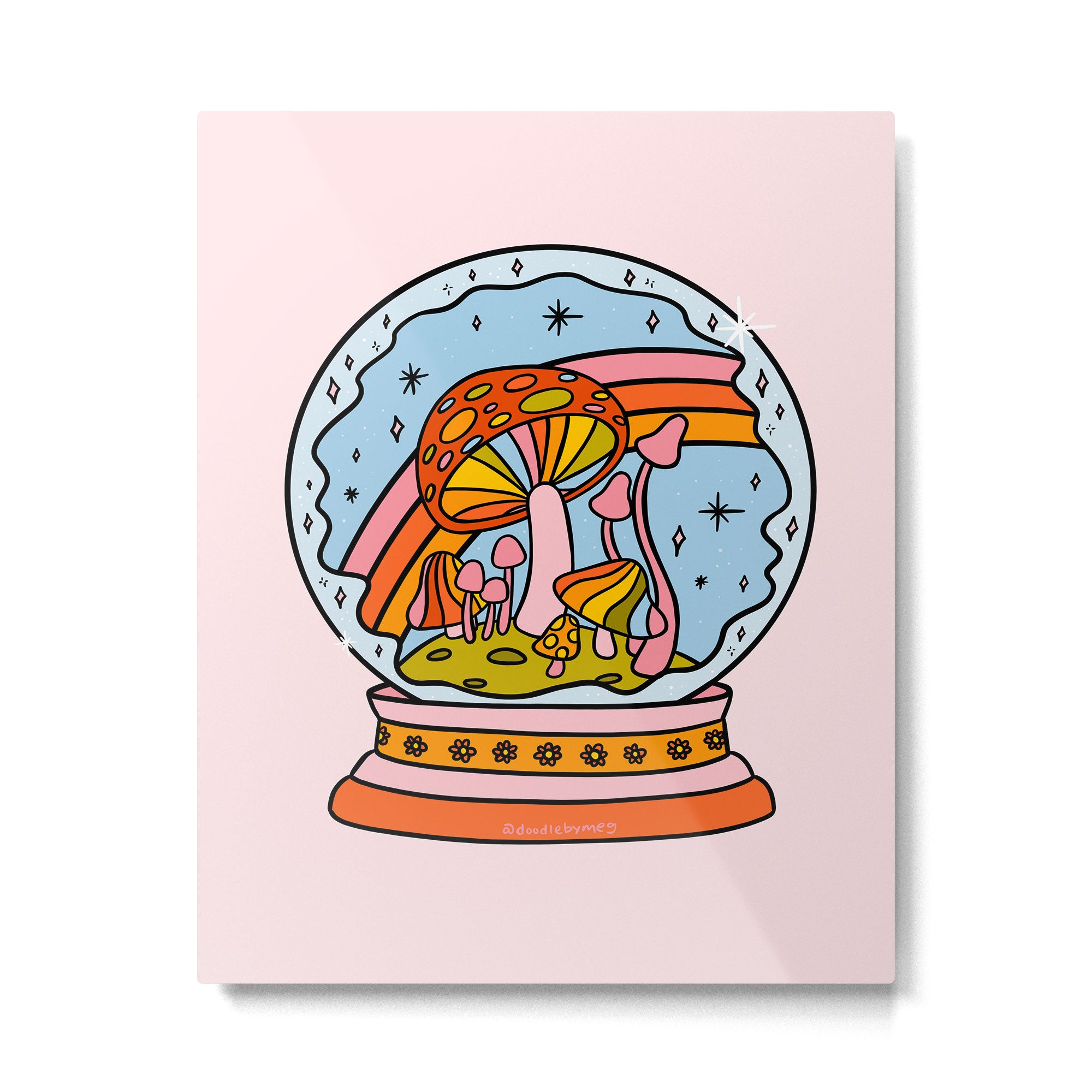 Mushroom Snow Globe Metal Print Gallery Image 6
