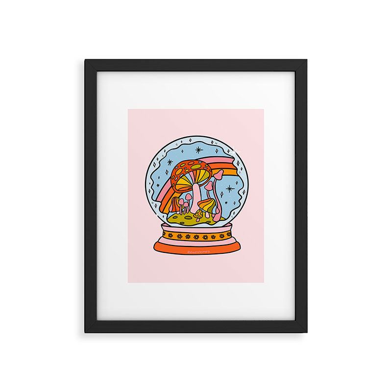 Mushroom Snow Globe Framed Art Print Gallery Image 6