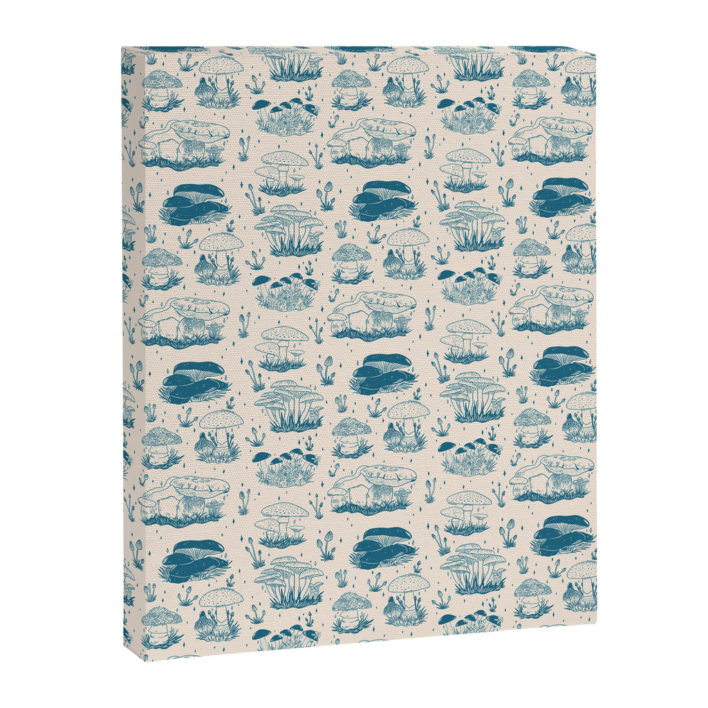 Mushroom Toile in Blue Canvas Print Gallery Image 8