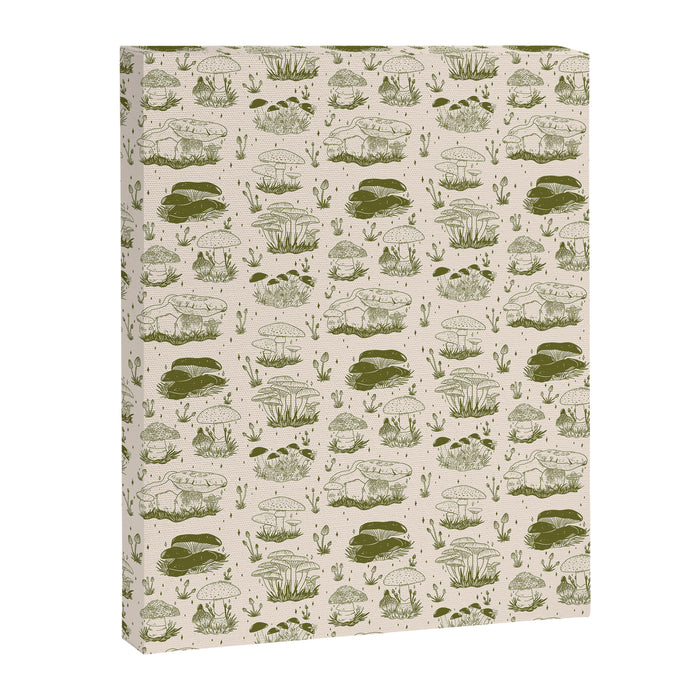 Mushroom Toile in Green Canvas Print Gallery Image 1