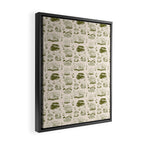 Mushroom Toile in Green Framed Canvas Print Gallery Image 2
