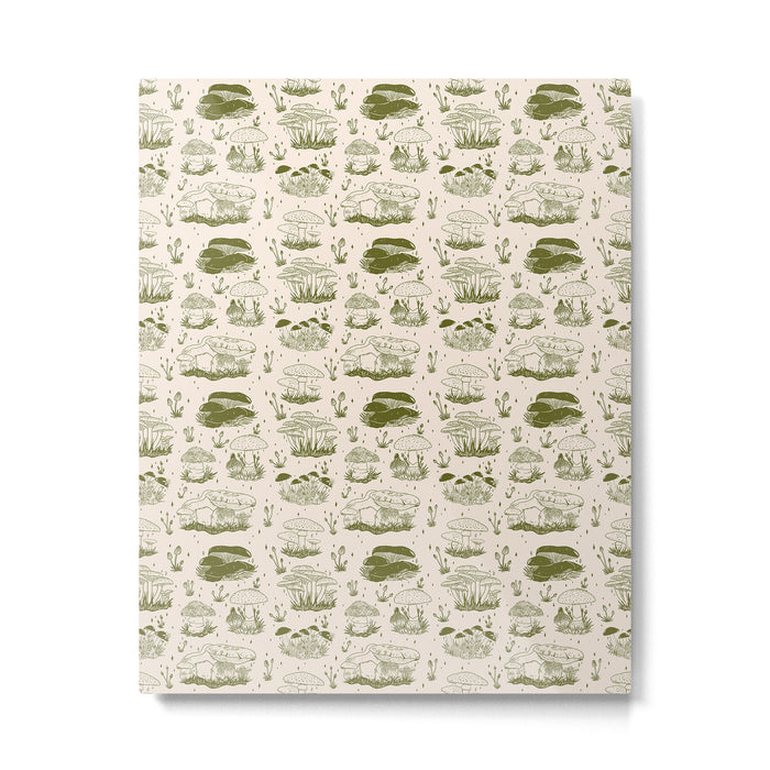 Mushroom Toile in Green Metal Print Gallery Image 1