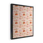 Mushroom Toile in Orange Framed Canvas Print Gallery Image 2