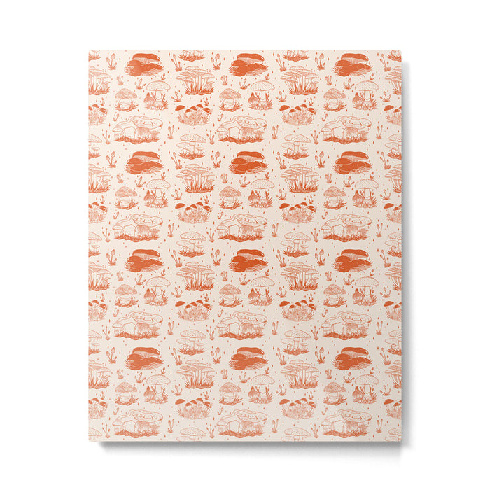 Mushroom Toile in Orange Metal Print Gallery Image 1