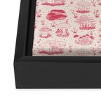 Mushroom Toile in Pink Framed Canvas Print Gallery Image 3