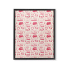 Mushroom Toile in Pink Framed Canvas Print Gallery Image 8