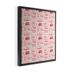 Mushroom Toile in Pink Framed Canvas Print Gallery Image 2