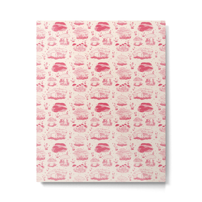 Mushroom Toile in Pink Metal Print Gallery Image 1