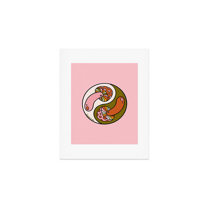 Mushroom Yin Yang Art Print Gallery Image 1