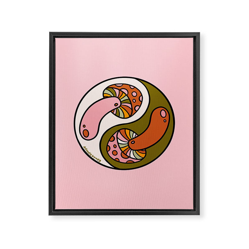Mushroom Yin Yang Framed Canvas Print Gallery Image 8
