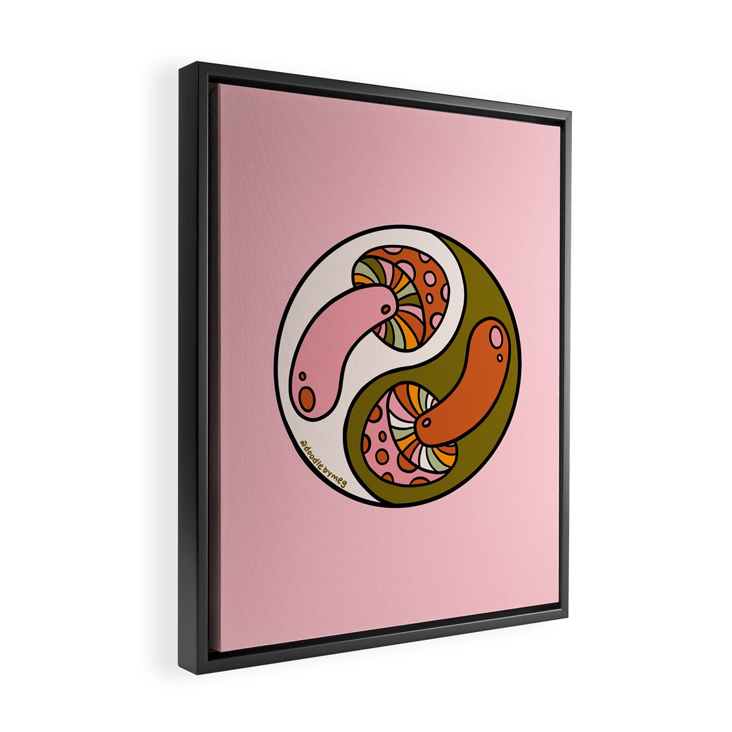 Mushroom Yin Yang Framed Canvas Print Gallery Image 2