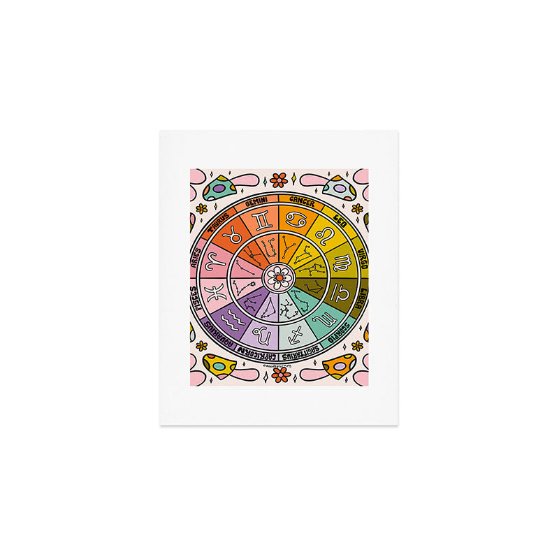 Mushroom Zodiac Wheel Art Print Gallery Image 1