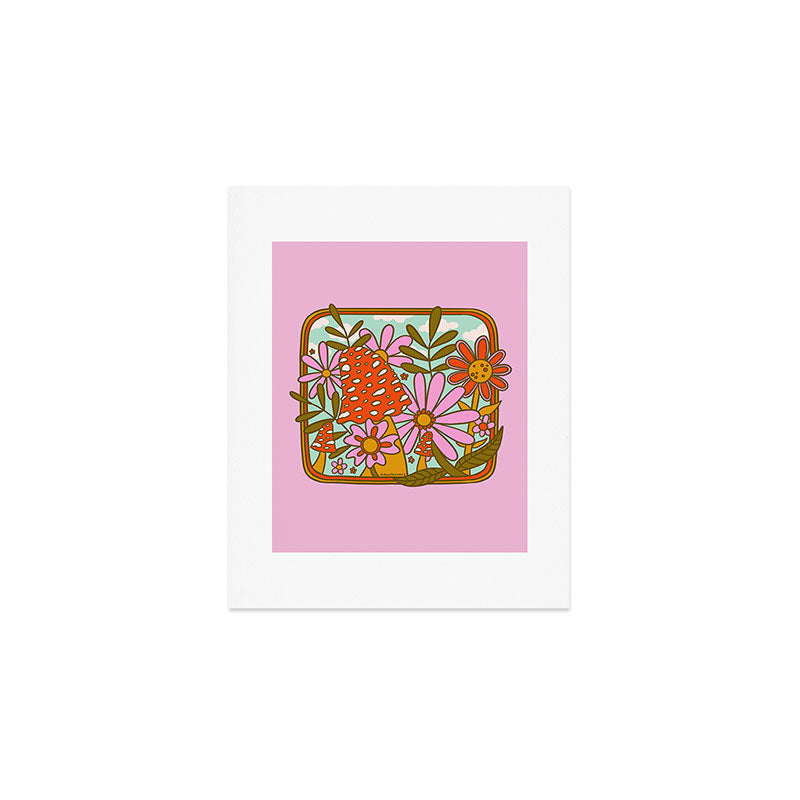 Mushrooms and Flowers Art Print Gallery Image 1