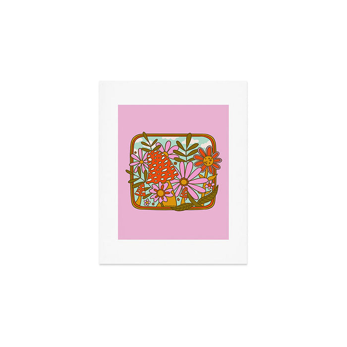 Mushrooms and Flowers Art Print Gallery Image 1