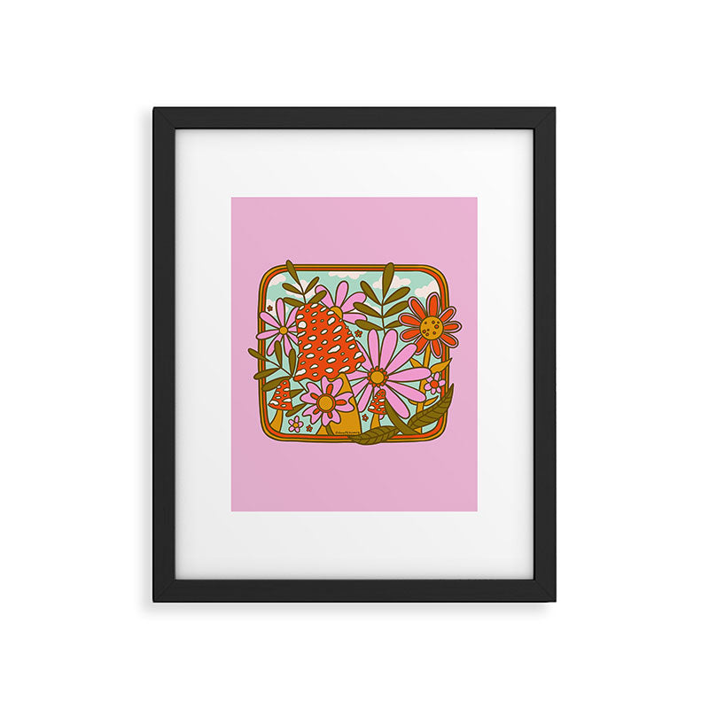 Mushrooms and Flowers Framed Art Print Gallery Image 6