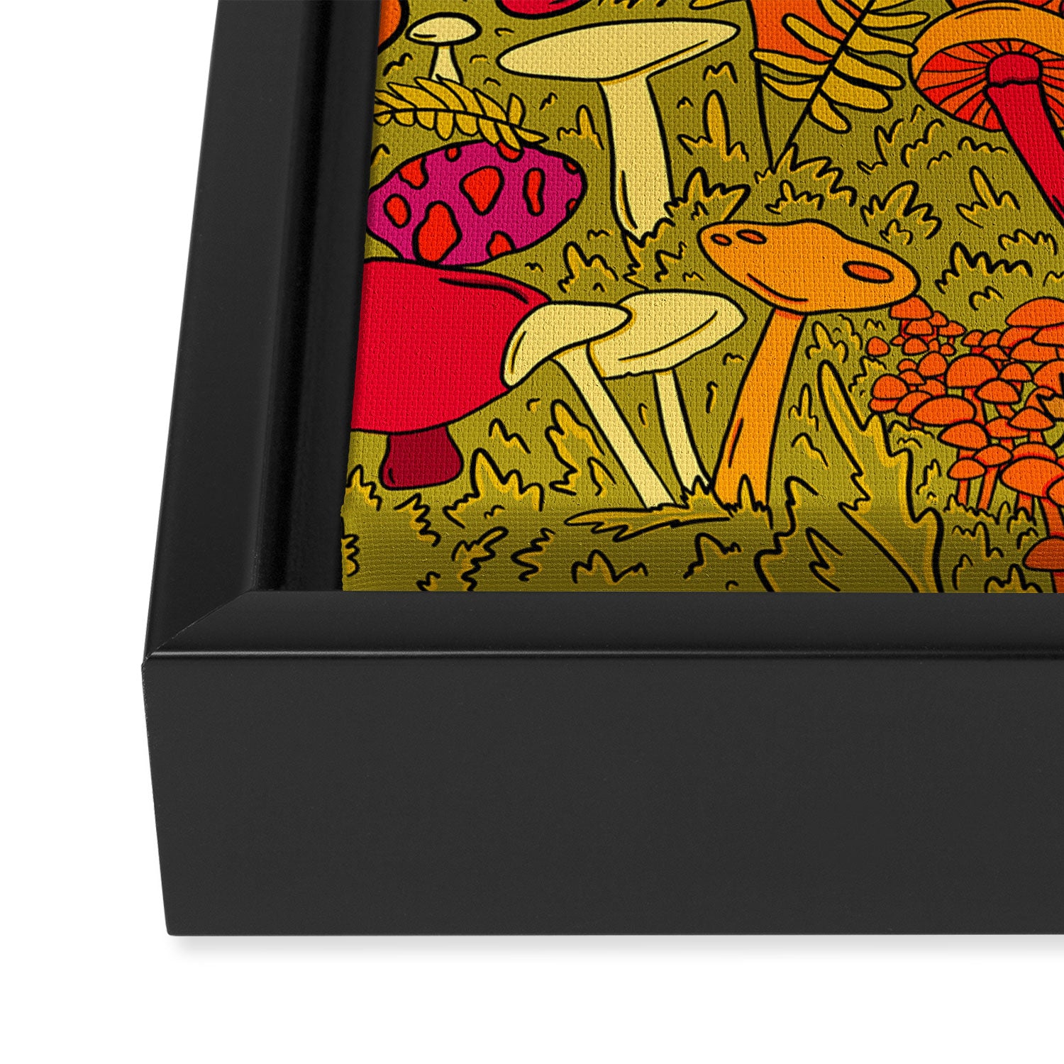 Mushrooms in the Forest Framed Canvas Print Gallery Image 3